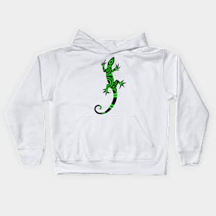 green tribal lezard Kids Hoodie